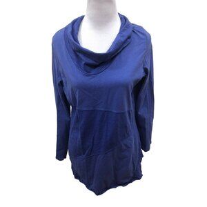 Neon Buddha Cowl Neck Tunic Cornflower Blue LS Pull Over Athleisure